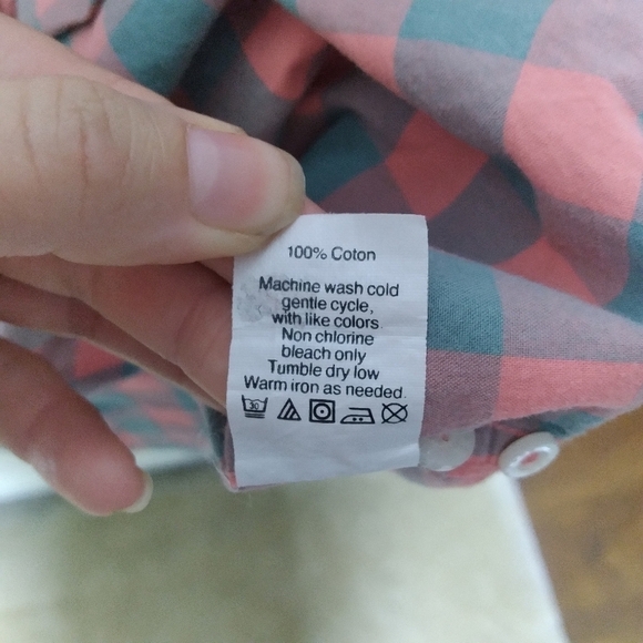 J. Crew 100% Cotton Pink and Blue Plaid Slim Fit Button Down Shirt Size Large - Picture 9 of 10